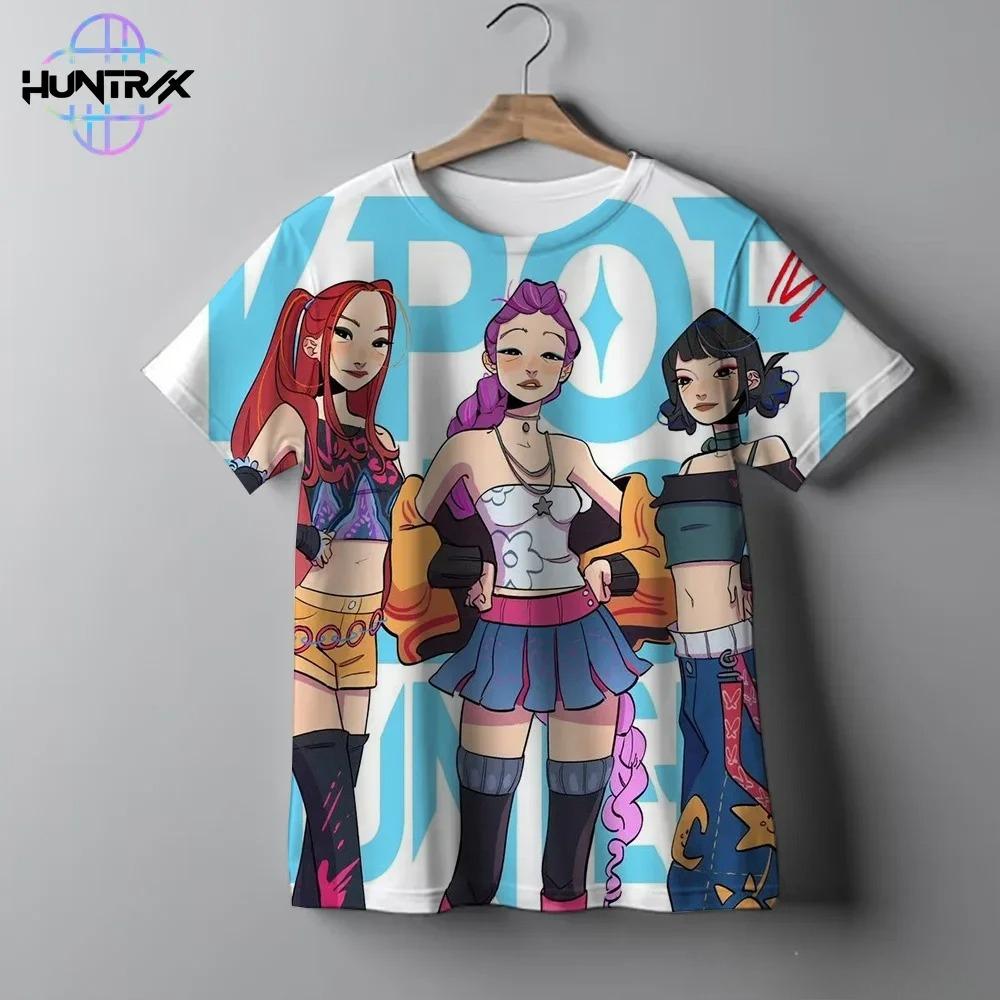 Casual Fashion Kpop Demon Hunters Kids 3D Cartton Short Sleeve Summer Boys Girls T-Shirt  Anime Short Sleeve T-shirt