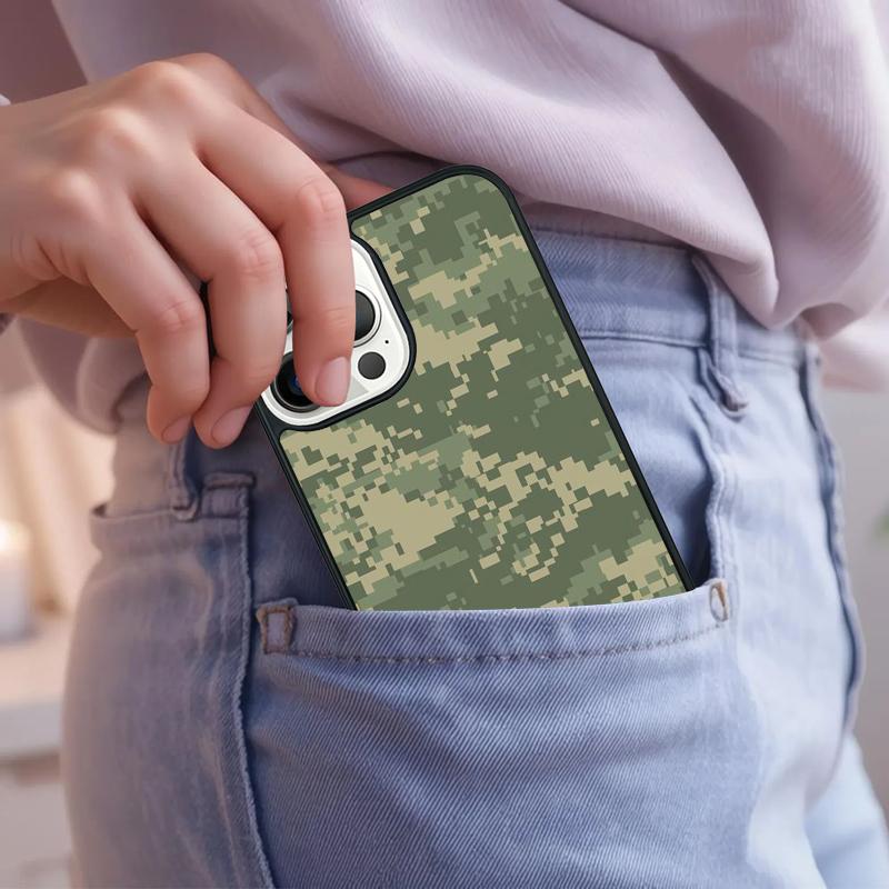Green Camouflage Phone Case For iPhone 17 Air 15 16e 14 13 Pro Max Coque 12 11 Pro Max PLUS Cover