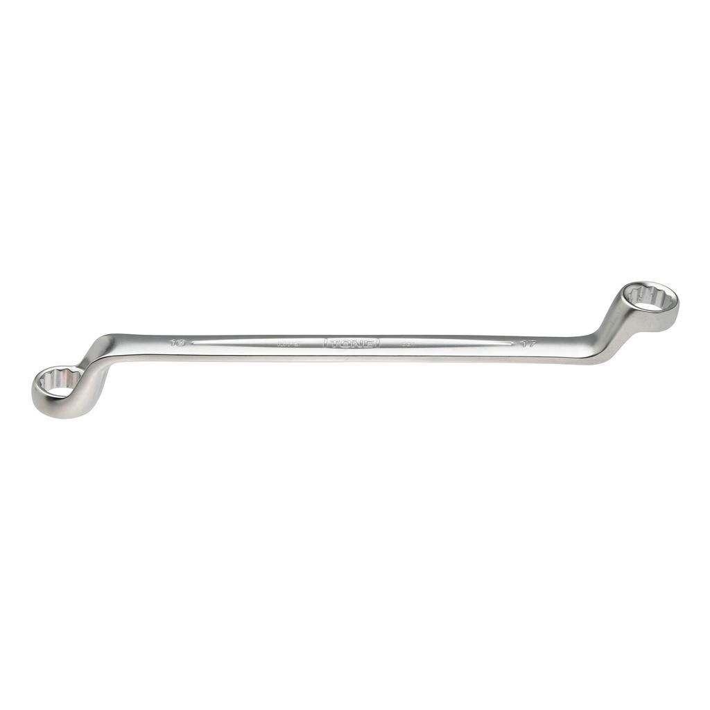 TONE Long Mechanic Open End Wrench 17 x 19mm Flats (75°), M75-1719,