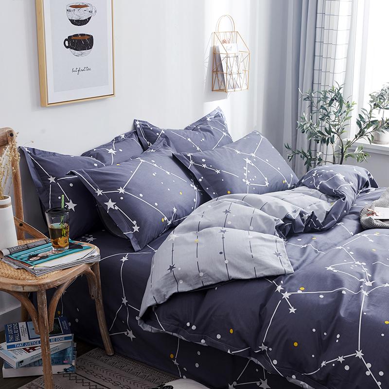 Constellation 100% Cotton Duvet Cover Set, Space Star Celestial Galaxy Astrology Bedding for Kids Boys Men Soft Bedroom Decor