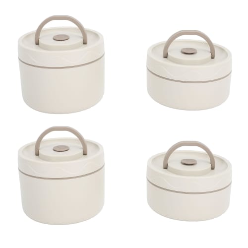 Portable Lunch Box, 304 Stainless Steel, with Insulated Bag, for Commuting and School (4 Boxes)