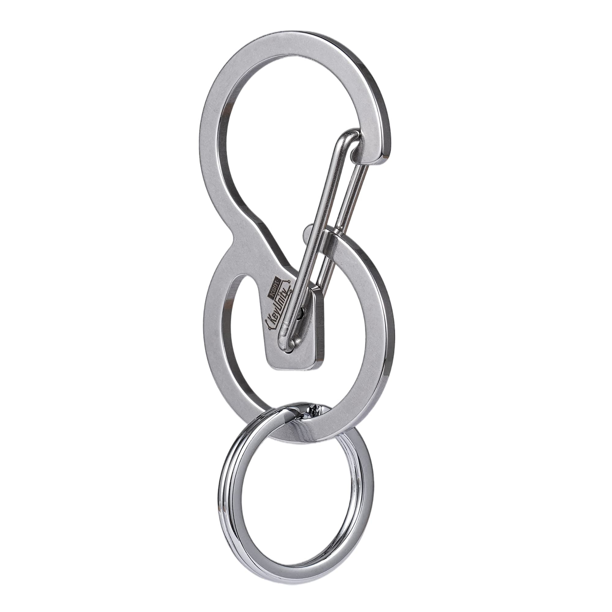 

KeyUnity KS01 Карабин из нержавеющей стали серебристый с ключом, брелок для кемпинга, мужской карабин, S-образный, маленький, EDC, S-образный крюк, не выпадающий, кольцо,
