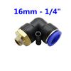 PL Pneumatic Pipe Connector 14mm 16mm OD Hose Pipe 1/4" 3/8" 1/2" 3/4" Male Thread Adapters Pneumatic Pipe Elbow Fitting 3Pcs