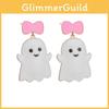 Enchanting Cute Ghost Bow Earrings Stylish Alloy Halloween Jewelry For Young Women
