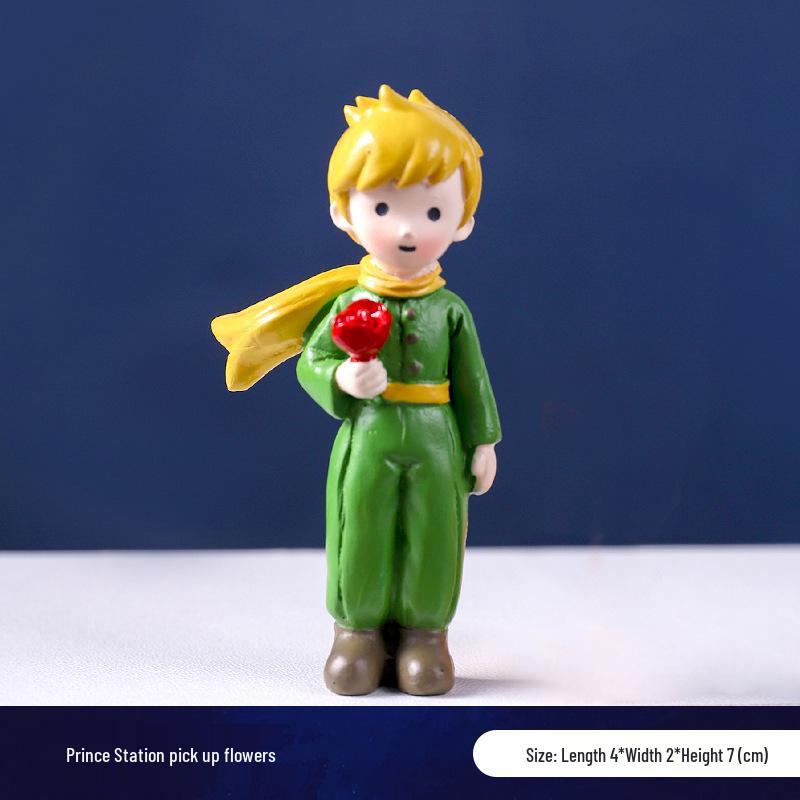 Prince Cute Handmade Fox Mengli Doll Resin Ornament - Birthday Cake or Desktop Decoration