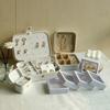White PU Jewelry Box Ring Earring Holder Pendant Necklace Container Jewelry Storage Box Jewelry Display Stand