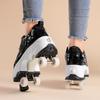 Teenagers /Boys/Girls Shapeshifting Shoes Four-wheel Dual-use Roller Skates Double Row Walking Shoes Roller Skates