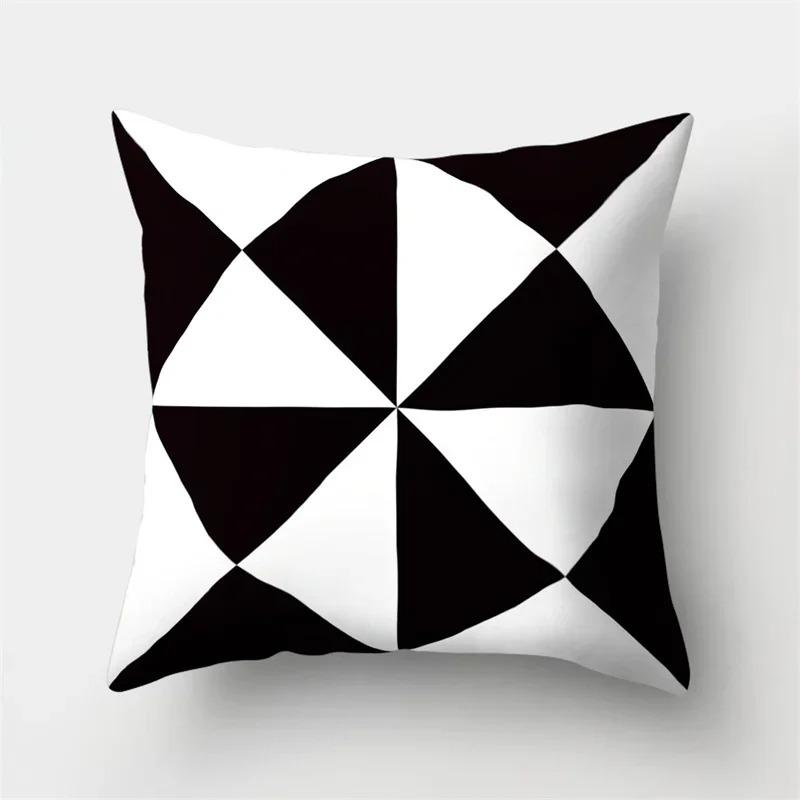 Simple Black and White Geometric Art Pillowcase Car Ornaments Office Living Room Home Pillowcase