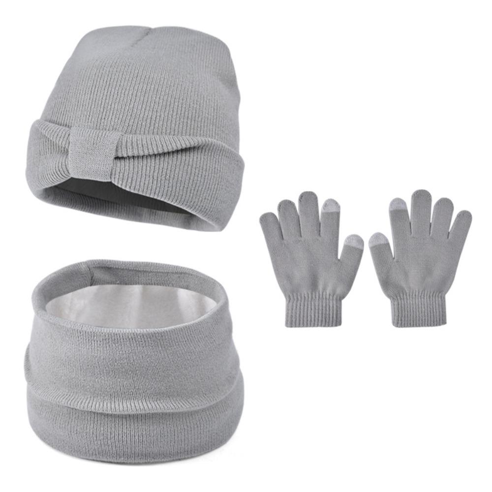 3Pcs/Set Warm Kids Hats Scarfs Gloves Set Cute Baby Beanie Cap Gift Mitten  Toddler