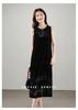 New Chinese style silk velvet jacquard vest dress 2026 spring fashion versatile round neck sleeveless dress