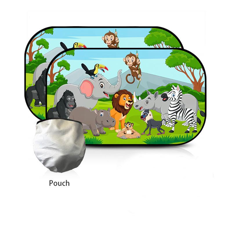 Car Side Window Cartoon Sun Shade - Heat Insulation & Light Blocking PVC Film