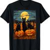 Black Cat Halloween Cat Lovers Starry Night Cat Van Gogh Cat T-Shirt