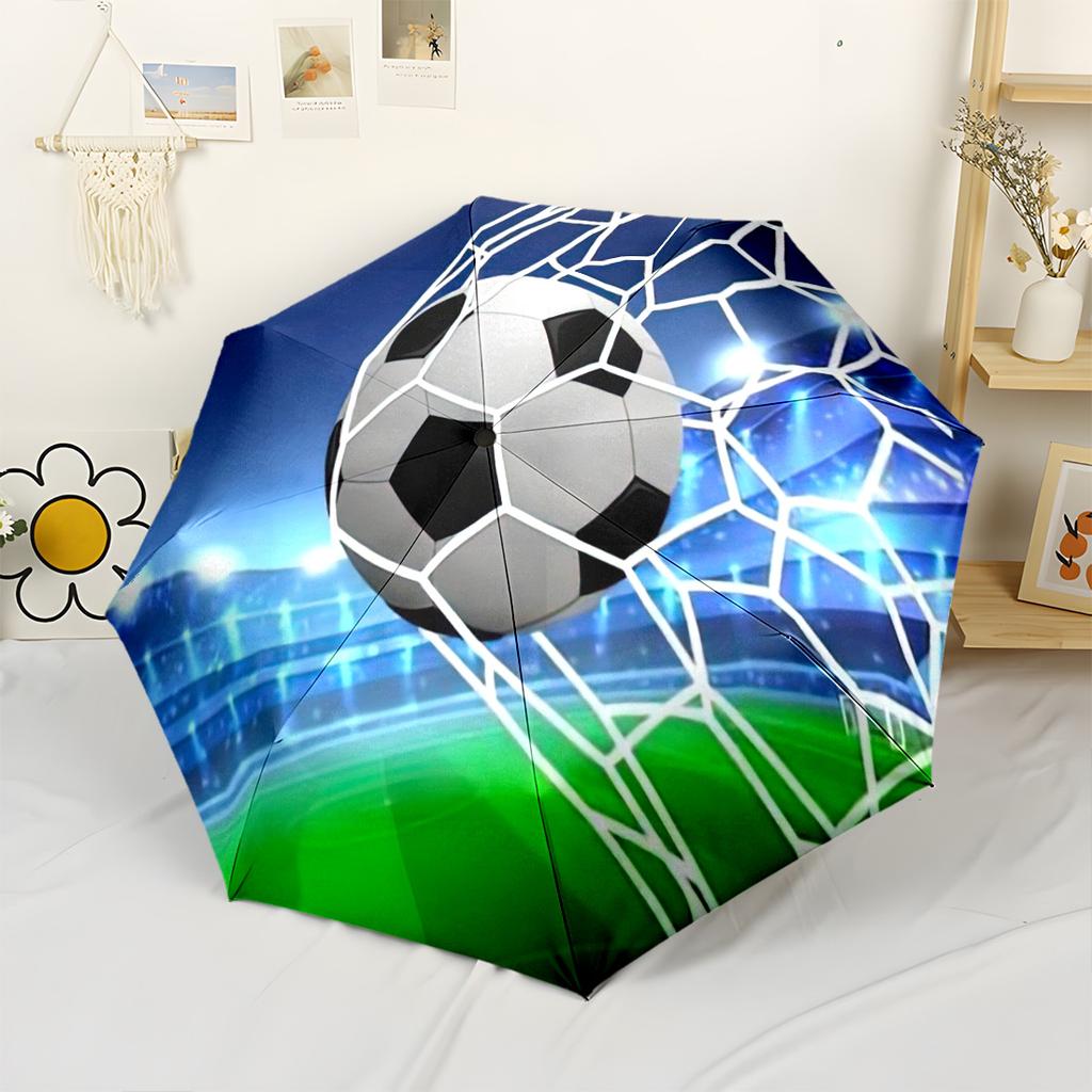 Soccer Trophy Celebration Compact Travel Automatic Umbrella Compact 8-Rib Lightweight Lightweight All-Season Travel Stylish Accessory