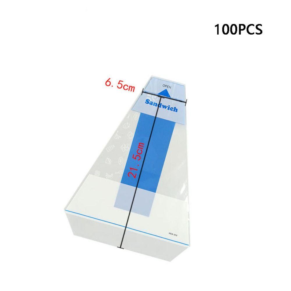 100pcs Plastic Bread Bags Transparent Sandwich Wrappers  Birthday Party