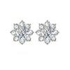 925 Sterling Silver 0.5CT Moissanite Flower Stud Earrings | Sparkling Halo Wedding & Bridal Earrings for Women
