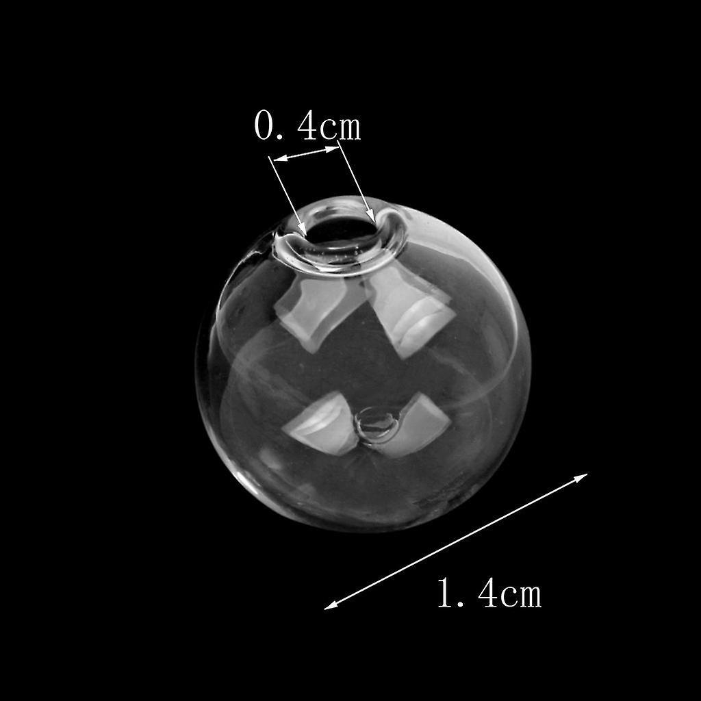Globe Glass Bottle Ring Pendant Locket 14mm Ball 4mm Mouth 10PCS Clear
