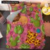 Pink Cartoon Animal King Queen Duvet Cover Kawaii Panda Pattern Bedding Set for Kids Girls Wildlife 2/3pcs Polyester Quilt Cover
