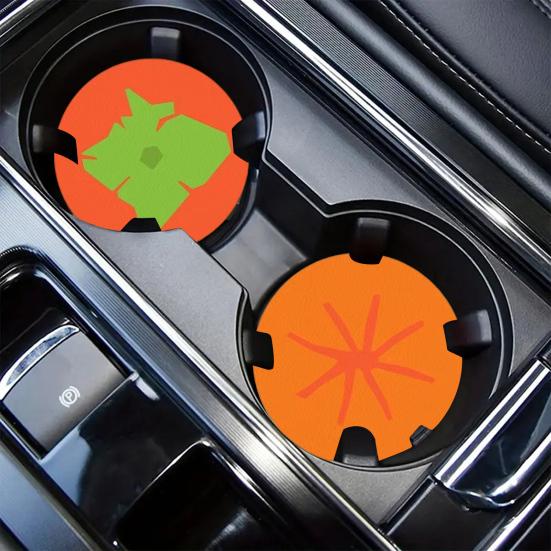 Car Water Coaster 2.36inch Universal Non-Slip Coaster Car Cup Holder Coaster Double-Sided Fruit Design