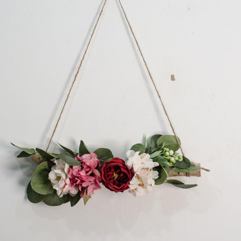 1PC Fake Flower Artificial Wreath Wall Pendant Wedding Aerial Hanging for Party Yard Decor