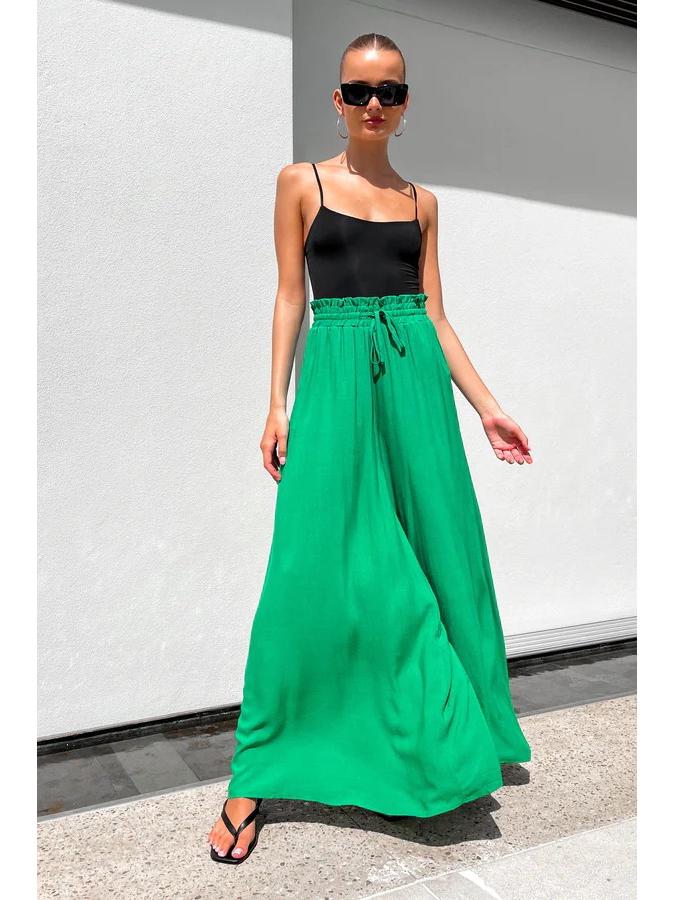 Women's Summer Fashion Elastic Waist Wide-Leg Pants - European & American Style