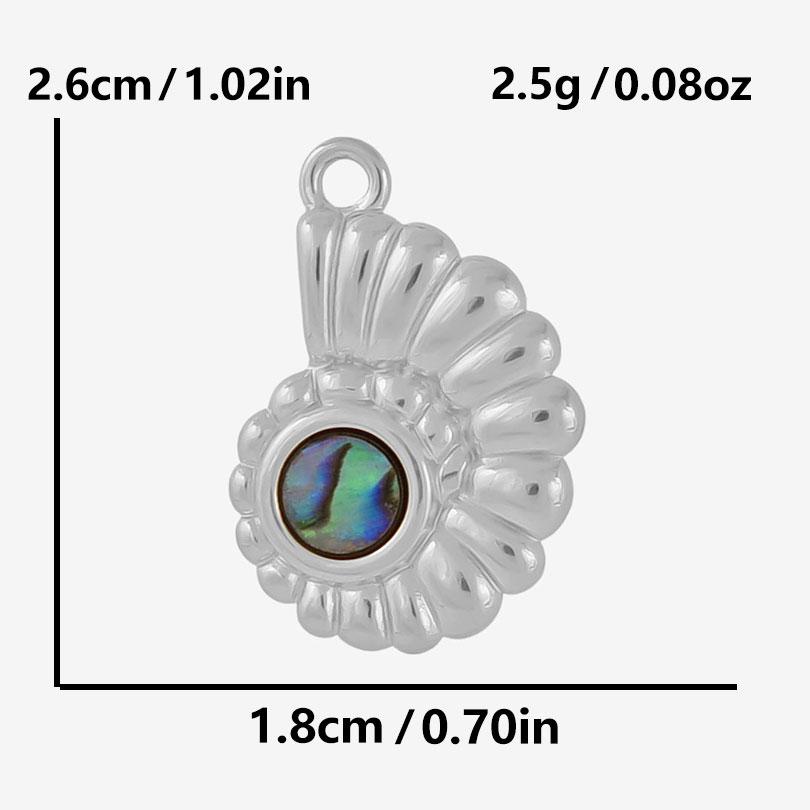 6pcs Real Natural Abalone Shell Geometric Charm Stainless Steel Charms For Jewelry Making Supplies Ocean Pendants DIY Materials