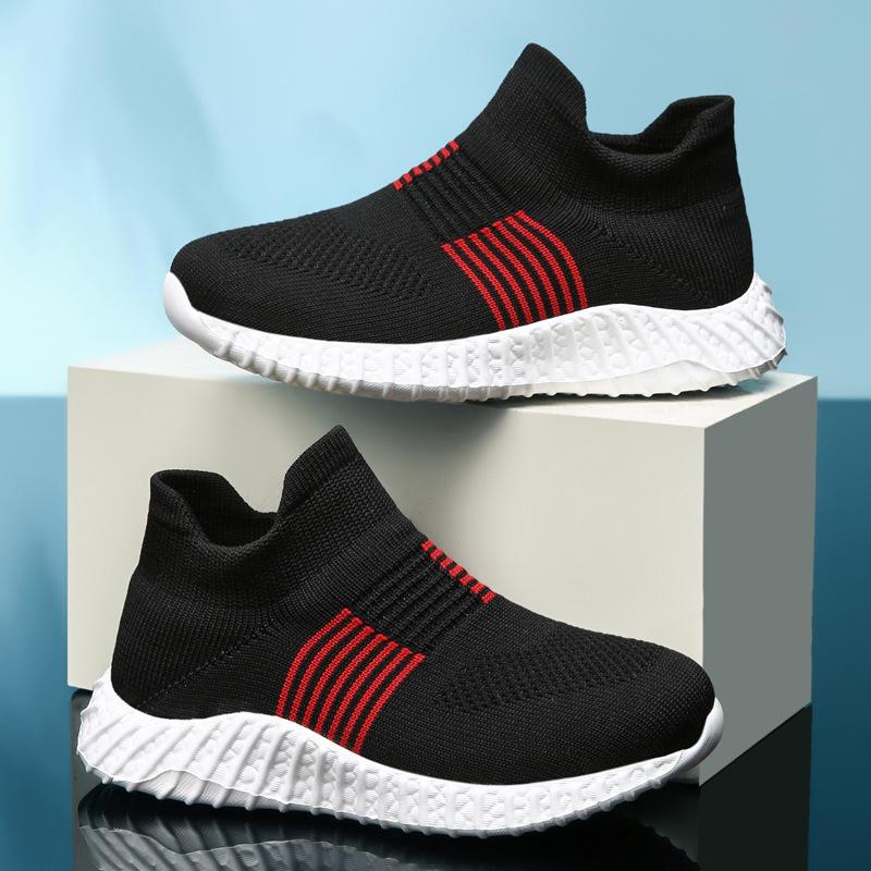 Spring and Autumn New Shoes Flying Woven Mesh Socks Shoes Sports Shoes One Pedal Outdoor Casual Versatile Wear-resistant Breathable Shoes