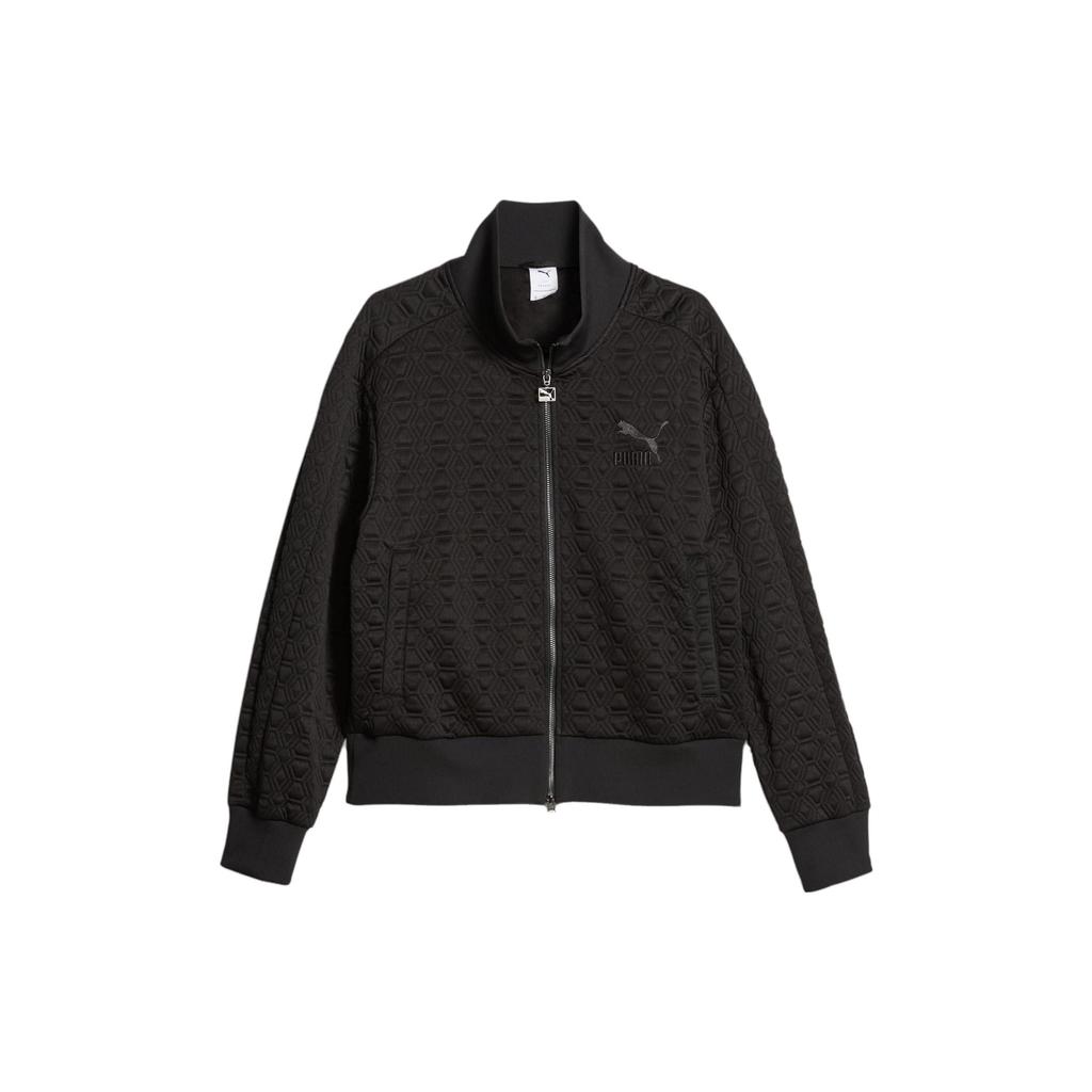 Puma T7 Luxe Sport Full Print Casual Stand Collar Loose Long Sleeve Jacket Unisex Jacket Black 620852-01