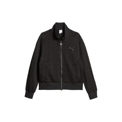 Puma T7 Luxe Sport Full Print Casual Stand Collar Loose Long Sleeve Jacket Unisex Jacket Black 620852-01