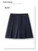 Women's Spring 2025 High-End Black Pleated Irregular Midi Skirt