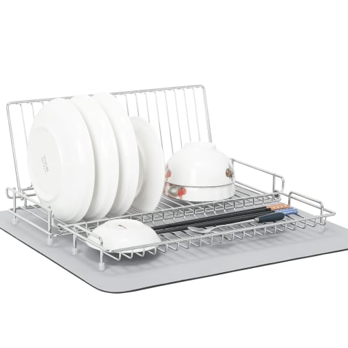 Goowin Dish Drainer Rack, Stainless Steel Dish Drainer, Kitchen Storage, Tatami Style, Adjustable Dish Drainer Basket