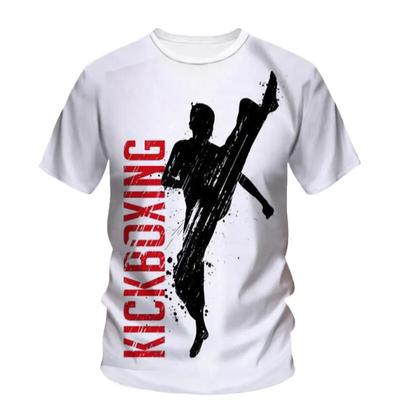 Fashion Taekwondo Men's T-Shirt Customized Quick-Drying Martial Arts Sanda 3d Pattern Tough Man O-Neck Short Sleeve Outdoor Top
