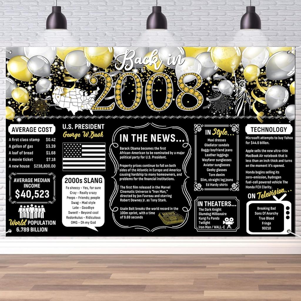 50th Birthday Black Gold Party Decoration Back In 1976 Backdrop Large Banner Birthday Party Poster Supplies Vintage 1976 Photography Background for