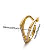 Luxury Zircon Geometric V Rings For Women Gold Color Stainless Steel V Shape Adjustable Ring Wedding Christmas Jewelry Gift