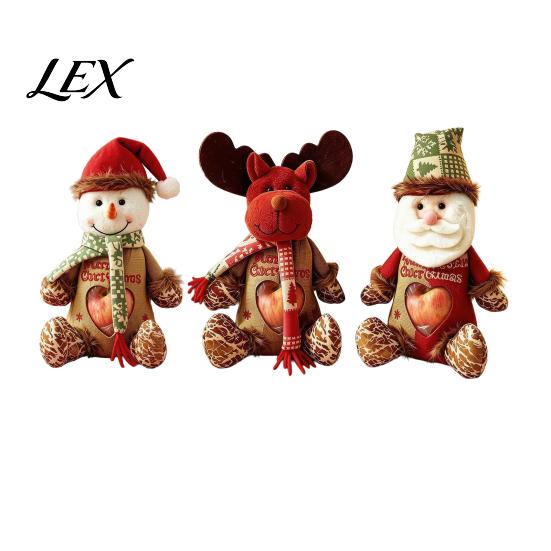 Reusable Storage Bags for Holidays Christmas Burlap Gift with Clear Window, Santa Snowman Goodie Kids Reindeer Drawstring Pouch, Holiday Treat