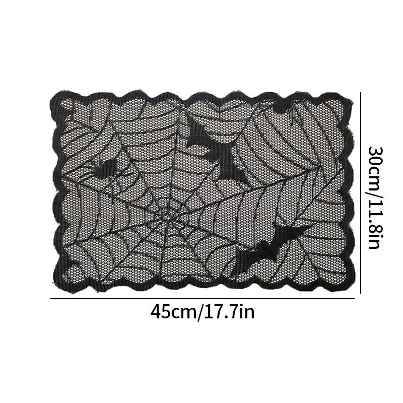 Spider Web Black Lace Tablecloth Halloween Table Cloth Decorative Placemat Cosplay Spider Silk Party Table Ornament