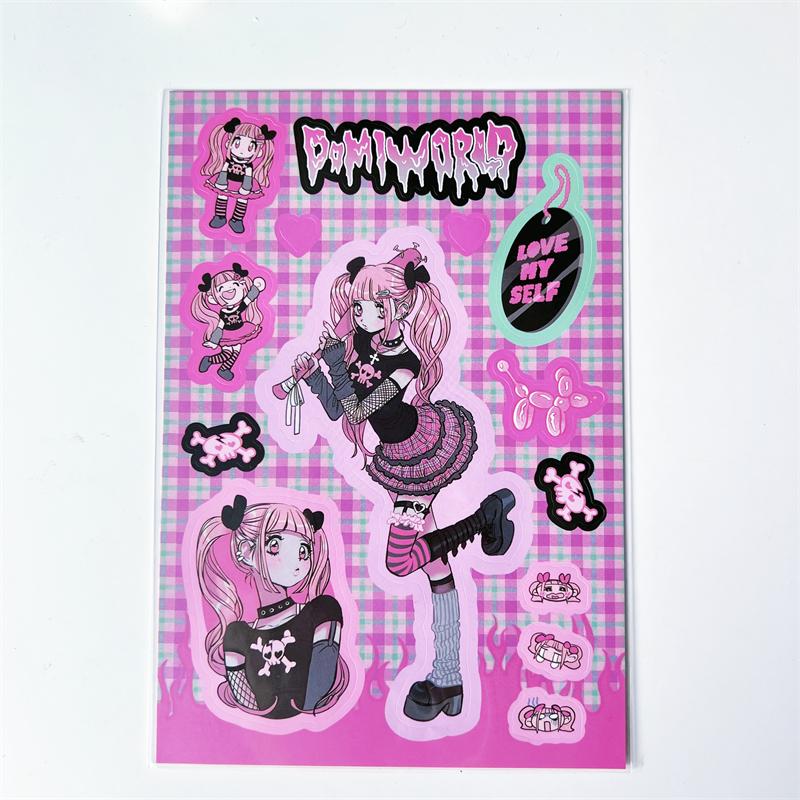 Korean ins Sweet Cool Girl Sticker Scrapbooking Diary DIY Album Decoration Sticker Aesthetic Stationery Art Supplies Personalizd
