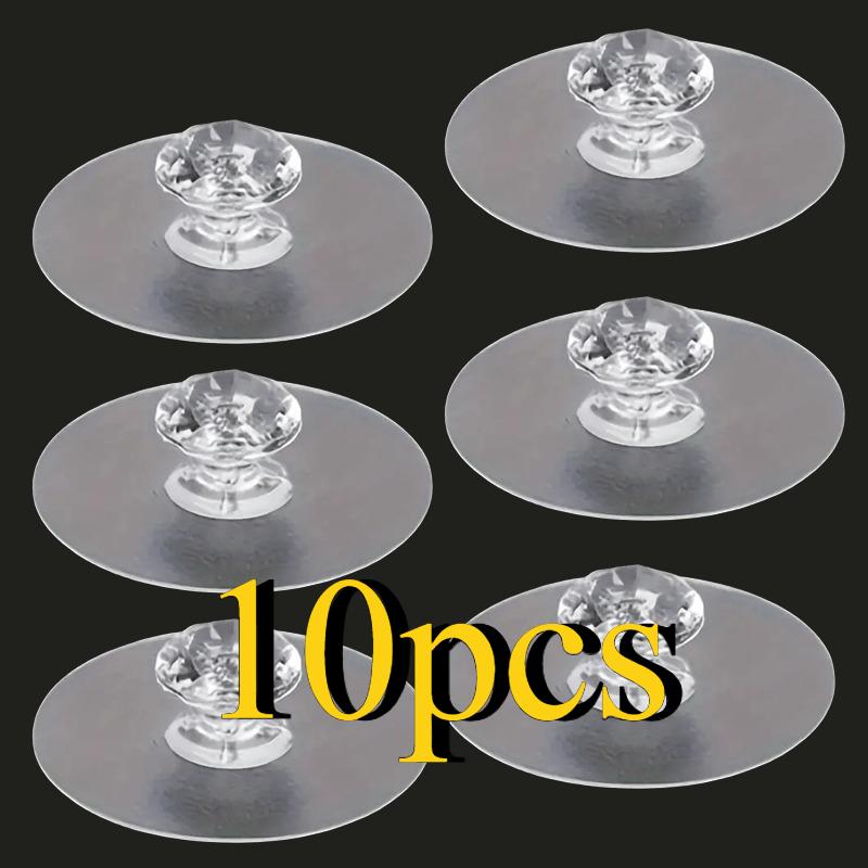 

10pcs Stick-on Handles Self-adhesive Handle Sliding Door Knobs Cabinet Handle for Drawer Closet Glass Door Push Pull Helper