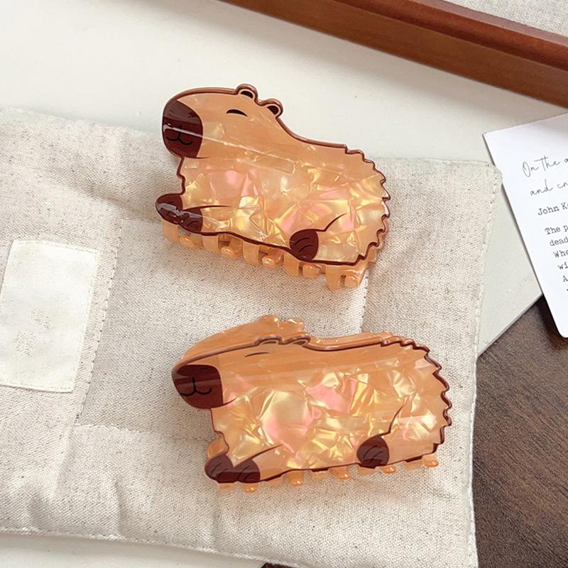 Animal Capybara Hair Claw 8Cm Acrylic Claw Clips Cute Cartoon Crab Hair Clips Hair Accessories For Women Girls