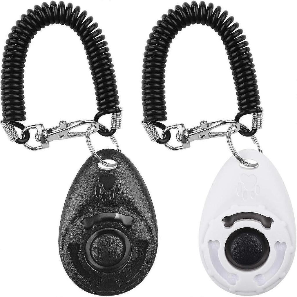 Dog Clicker, Training Clicker with Wrist Strap, Clicker with Large Button, Dog Training and Dog Training for Dog, Cat, Horse (Pack of 2)