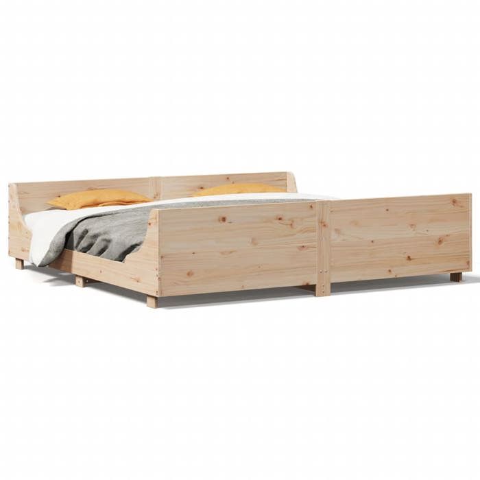 VidaXL Cadre de lit avec tête de lit 180x200 cm bois de pin massif, lit, mobilier de chambre à coucher, lit en bois, lit 3302273
