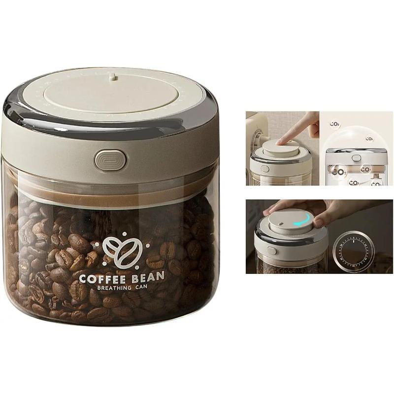 

Coffee Canister Premium Glass - Airtight Coffee Container with One-Way CO2 Valve and Freshness Tracker for Coffee Bean Storage 500ml