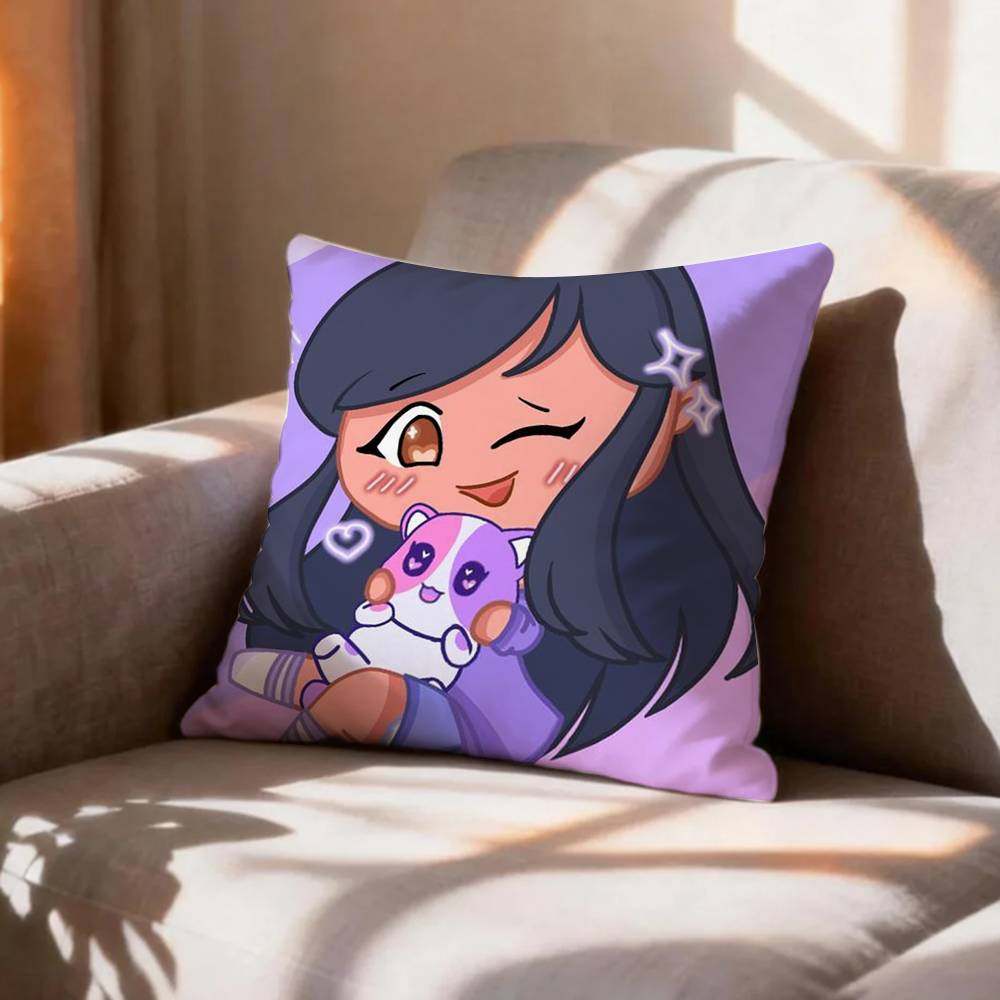 CUTE AAphmau Meow Anime Cats Pillow Case Pattern Printed Pillowcase For Living Room Sofa Cushion Cover