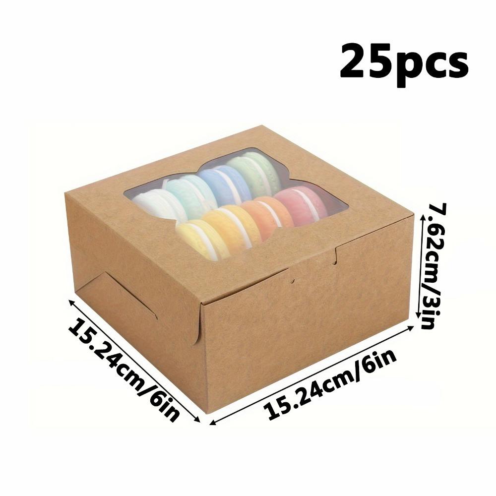 

25 шт. Подарочные коробки с окном Квадратные коробки для угощений Коробка для упаковки подарков для вечеринок по случаю дня рождения, свадеб, праздничных торжеств, Дня благодарения, Рождества 25pcs khaki