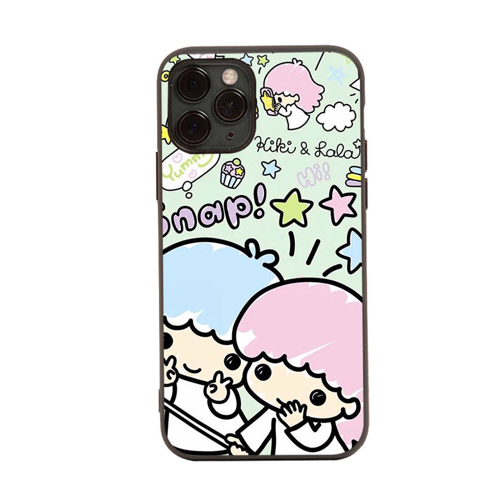 Case for iPhone 16 15 Plus 14 13 12 11 Pro 8 7 6S 6 SE 5S X XR XS Max Realme C30 C33 C31 9I Black Sofe Cover LI29 Little Twin Stars