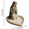 Virgin Mary Rosary Holder, Mary Praying Rosary Holder | Display Stand For Prayer Beads | Vintage Catholic Holders For Desktop Bookshelf
