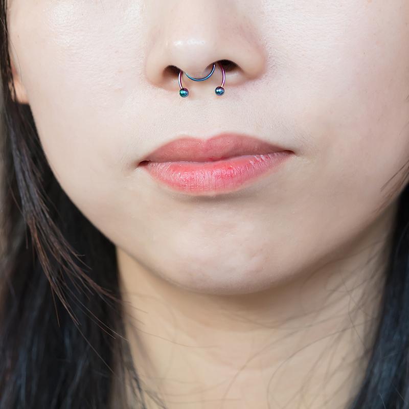 1pcs U-shaped Non-pierced Fake Nose Septum Piercing Surgical Steel Nose Spiral Hoop Rings for Women Men Nose Piercing Nariz
