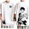 One Piece Trafalgar Law TShirt Unisex Oversized Anime Graphic Print Crew Neck Pure Cotton Streetwear Fashion Tops For Men Women