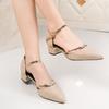 Women  SClassicexy Party Wedding Silver Square Heel Shoes Lady Casual Golden Comfort Pumps for Night Club Office Work Shoes