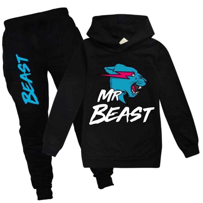 Trendiges Mr. Beast Cartoon Hoodie-Set für Jungen und Mädchen – bequem und stylisch