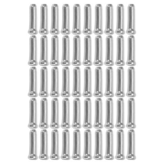 

50 шт. Алюминиевые наконечники для тросиков переключения/тормоза велосипеда серебряный